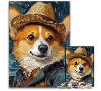 Puzzles 1000 Pieces for Adults Van Gogh Corgi cardboard Jigsaw Puzzles for Adults Interactive Family Game, Brain Challenge, Educational Toy 26X38CM/10.23x14.96inch