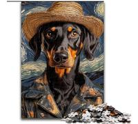 Puzzles 1000 Pieces for Adults Van Gogh Doberman Made of Wood, with Family Interactive Game, for Ages 14+ 50x75cm An for Christmas Or Birthdays