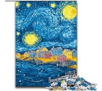 Puzzles 1000 Pieces for Adults Van Gogh Night Sky Made of Wood, Interactive Family Game, Suitable for Ages 14+ size 50X75CM An for Christmas Or Birthdays