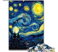 Puzzles 1000 Pieces for Adults Van Gogh Night Sky Made of Wood, Interactive Family Game, Suitable for Ages 14+ size 50X75CM An for Christmas Or Birthdays