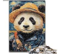 Puzzles 1000 Pieces for Adults Van Gogh Panda Made of Wood, with Family Interactive Game, for Ages 14+ 50x75cm An for Christmas Or Birthdays