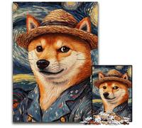 Puzzles 1000 Pieces for Adults Van Gogh Shiba Inu Puzzles for Adults for Holidays, Birthdays, And Family Game Nights 50x75CM/19.68x29.52inch