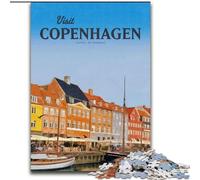 Puzzles 1000 Pieces for Adults Visit Copenhagen Family Game Stress Reliever Difficult Challenge Secret Santa Gifts (50x75cm) 1000pcs