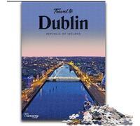 Puzzles 1000 Pieces for Adults Visit Dublin Family Game Stress Reliever Difficult Challenge Secret Santa Gifts (50x75cm) 1000pcs