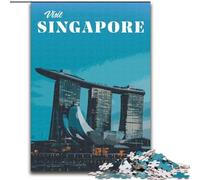 Puzzles 1000 Pieces for Adults Visit Singapore Family Game Stress Reliever Difficult Challenge Secret Santa Gifts (26x38cm) 1000pcs