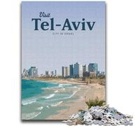 Puzzles 1000 Pieces for Adults Visit Tel Aviv Brain Intelligence Challenge Addictive Toys Birthday Present, Gifts, Wall Art (size 38x52cm)