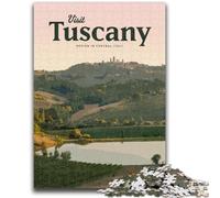 Puzzles 1000 Pieces for Adults Visit Tuscany Help The Brain Exercise Addictive Toys to Cultivate Patience Artists Collection, Fine Art (size 50x75cm)