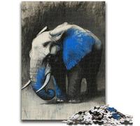 Puzzles 1000 Pieces for Adults Watercolor Elephant Help The Brain Exercise Addictive Toys to Cultivate Patience Artists Collection, Fine Art 26x38cm