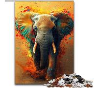Puzzles 1000 Pieces for Adults Watercolor Elephant Made of Wood, Interactive Family Game, Suitable for Ages 14+ size 50X75CM An for Christmas Or Birthdays