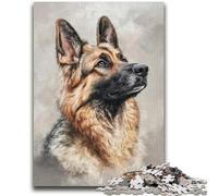 Puzzles 1000 Pieces for Adults Watercolor German Shepherd Suitable for Ages 14 And Up Intellectual Toy Game Educational Game for Birthday And Christmas 26x38cm