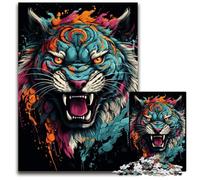 Puzzles 1000 Pieces for Adults Watercolor Painting Tiger Jigsaw Puzzles for Adults Ideal for Teenagers & Collectors Travel Gift Family Activity 1000 PCS(38x26cm)