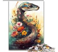 Puzzles 1000 Pieces for Adults Watercolour Snake Jigsaw Puzzles size 50x75cm Challenging Brain Teaser for Teenagers, Family Game Night Fun