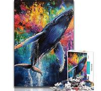 Puzzles 1000 Pieces for Adults Whale Graffiti,Help The Brain Exercise Addictive Toys to Cultivate Patience Artists Collection,Fine Art (75x50cm)