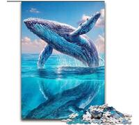 Puzzles 1000 Pieces for Adults Whale Jumping Out of The Sea cardboard Jigsaw Puzzles for Adults Perfect Christmas & New Year Gift, (Size 26x38cm)