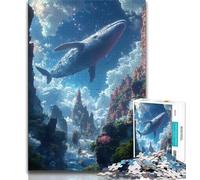 Puzzles 1000 Pieces for Adults Whale Jumping Out Teenager Jigsaw,Brain Intelligence Challenge Addictive Toys for Home Decoration 75x50cm