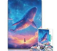 Puzzles 1000 Pieces for Adults Whale Jumping Out Teenager Jigsaw,Brain Intelligence Challenge Addictive Toys for Home Decoration 26x38cm