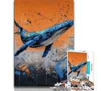 Puzzles 1000 Pieces for Adults Whale Oil Painting Teenager Jigsaw,Educational Games Home Decoration Birthday Present, Gifts, Wall Art (size 75x50cm)