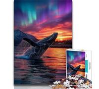 Puzzles 1000 Pieces for Adults Whales at Sunset Teenager Jigsaw,Educational Games Home Decoration Birthday Present, Gifts, Wall Art (size 38x26cm)