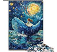 Puzzles 1000 Pieces for Adults Whales in The Night Sky, Toys Educational Games Stress Relieving Enhance Love between Couples (Size 50x75cm)
