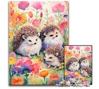 Puzzles 1000 Pieces for Adults Whimsical HedgehogPuzzles for Adults for Home Decor Brain Training 1000 PCS(38x26cm)