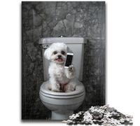 Puzzles 1000 Pieces for Adults White Maltese Dog Brain Intelligence Challenge Addictive Toys Birthday Present, Gifts, Wall Art 50x75cm