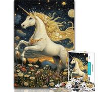 Puzzles 1000 Pieces for Adults White Unicorn Puzzles for Teenagers,Relax Games Is Ideal As A Gift for The Whole Family 26x38cm
