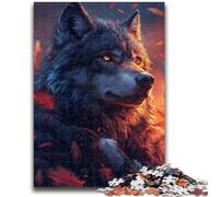 Puzzles 1000 Pieces for Adults Wolf at Sunset Puzzles for Teenagers,Fun Games Every Piece Is Unique - Challenging Family Fun Game (50x75cm)