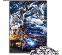 Puzzles 1000 Pieces for Adults Wolf Under The Moon Difficult Puzzles for Adults 50X75CM Family Game Night Fun, DIY Decorative Artwork
