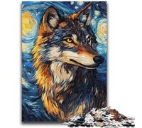 Puzzles 1000 Pieces for Adults Wolf Under The Night Sky Brain Intelligence Challenge Addictive Toys Funny Gift for Ages 14+ 50x75cm
