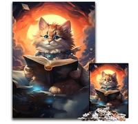 Puzzles 1000 Pieces for Adults Wonder Cat with BookPuzzles for Adults for Teenager Families Perfect DIY Decor BrainTeasing Challenge 1000 PCS(75x50cm)