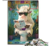 Puzzles 1000 Pieces for Adults Yak Go Toilet Jigsaw Puzzles size 26x38cm Intricate Design for Teenagers, DIY Decor, And Brain-Boosting Fun