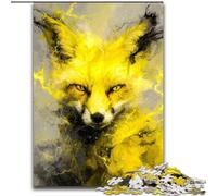 Puzzles 1000 Pieces for Adults Yellow Fox Jigsaw Brain Teaser Game for Teenagers, for Family Game Night (size 26x38cm)