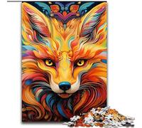 Puzzles 1000 Pieces for Adults Yellow Fox Made of Wood, Perfect Home Or Office Decor, Ideal 50x75cm for Birthday Holiday Christmas