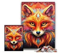 Puzzles 1000 Pieces for Adults Yellow Fox Puzzles for Adults Birthday Gift Idea, Challenging Brain Teaser Game Size 26x38cm