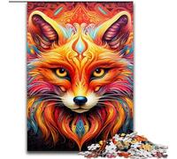 Puzzles 1000 Pieces for Adults Yellow Fox Wooden Jigsaw 50x75cm Perfect for Halloween, Christmas, Birthday Gift