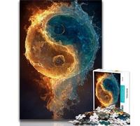 Puzzles 1000 Pieces for Adults Yin And Yang Jigsaw,Challenging Game Toys Wall Decoration Unique Birthday And Xmas Gifts 26x38cm