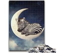 Puzzles 1000 Pieces for Adults Zebra on The Moon Puzzles for Teenagers,Relax Games Is Ideal As A Gift for The Whole Family (26x38cm)