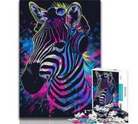 Puzzles 1000 Pieces for Adults Zebra with Headphones Teenager Jigsaw,Educational Games Home Decoration Birthday Present, Gifts, Wall Art (size 75x50cm)