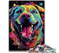 Puzzles 1000 Pieces for Teenagers A Happy Naughty Dog Decompressing Intellectual Educational Toy Perfect Decoration 50x75cm