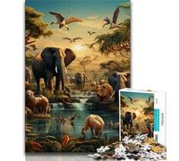 Puzzles 1000 Pieces for Teenagers African Animals 1000 Piece Jigsaw,Educational Stress Relief Toy Gifts for Friends And Family 38x26cm