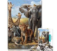 Puzzles 1000 Pieces for Teenagers African Animals Teenager Jigsaw,learning Educational for Is Ideal As A Gift for The Whole Family 38x26cm