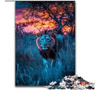 Puzzles 1000 Pieces for Teenagers African Lion, Family Game Stress Reliever Difficult Challenge A Work of Art for Ages 14+ (Size 26x38cm)