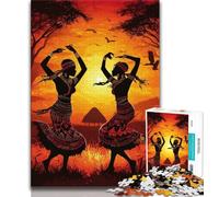 Puzzles 1000 Pieces for Teenagers African Woman Dancing Adult Jigsaw,Brain Intelligence Challenge Addictive Toys for Home Decoration (size 75x50cm)