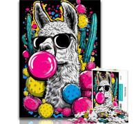 Puzzles 1000 Pieces for Teenagers Alpaca Art,Family Game Stress Reliever Difficult Challenge Enhance Love between Couples 38x26cm