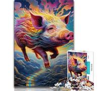Puzzles 1000 Pieces for Teenagers Animal Art Pig Teenager Puzzles,Challenging Game for Is Ideal As A Gift for The Whole Family (size 75x50cm)