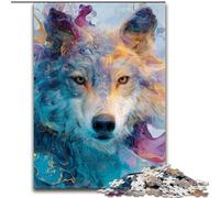 Puzzles 1000 Pieces for Teenagers Animal Wolf Art, Family Game Stress Reliever Difficult Challenge A Work of Art for Ages 14+ (Size 50x75cm)