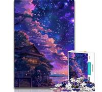 Puzzles 1000 Pieces for Teenagers Anime Night Sky 1000 Pieces for Adults,Educational Family Game Suitable for Desktop Decoration (size 75x50cm)