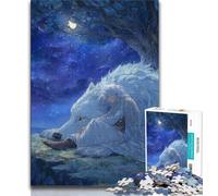 Puzzles 1000 Pieces for Teenagers Anime Wolf And Girl,Challenging To Complete But Fun And Humorous Unique Birthday And Gifts (75x50cm)