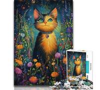 Puzzles 1000 Pieces for Teenagers Artistic Cat Oil Painting 1000 Pieces for Adults,Educational Family Game Suitable for Desktop Decoration (size 75x50cm)