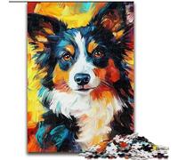 Puzzles 1000 Pieces for Teenagers Australian Shepherd, for 14+ Challenging Game As A Gift for The Whole Family And Friends (Size 26x38cm)